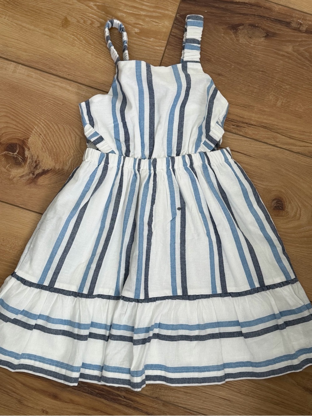 Mayoral Blue and White Striped Sundress